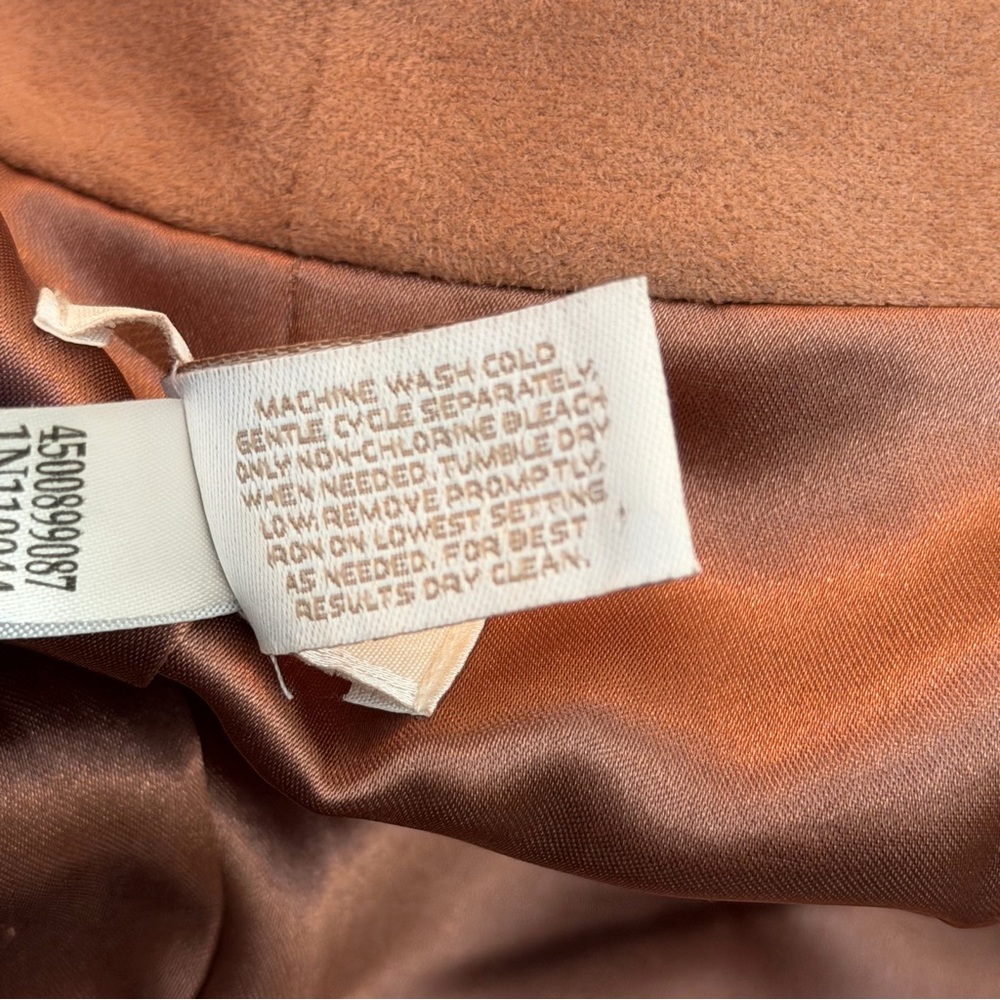 Chico's Womens 0 S/4 Salmon Pink Blazer Suede Collarless Open Front Career Lined - Picture 8 of 10